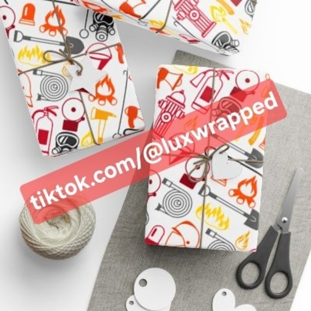 Fire Fighter Gift Wrap Set